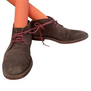 Cole Haan Paul Chukka Boots Brown Distressed Suede Leather Mens US 9M 9 C09565